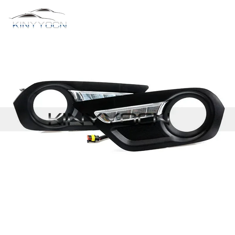 For Isuzu Mux Mu-X 2014 15 16 17 with LED Front Bumper Fog Light Cover Foglight Fog Lamp Foglamp Frame Lid
