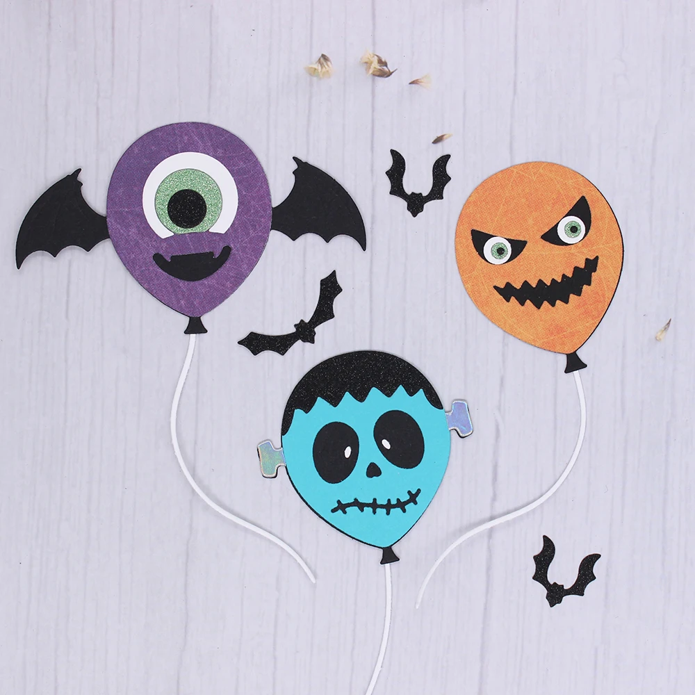 KSCRAFT Halloween Balloons Metal Cutting Dies Stencils for DIY Scrapbooking Decorative Embossing DIY Paper Cards