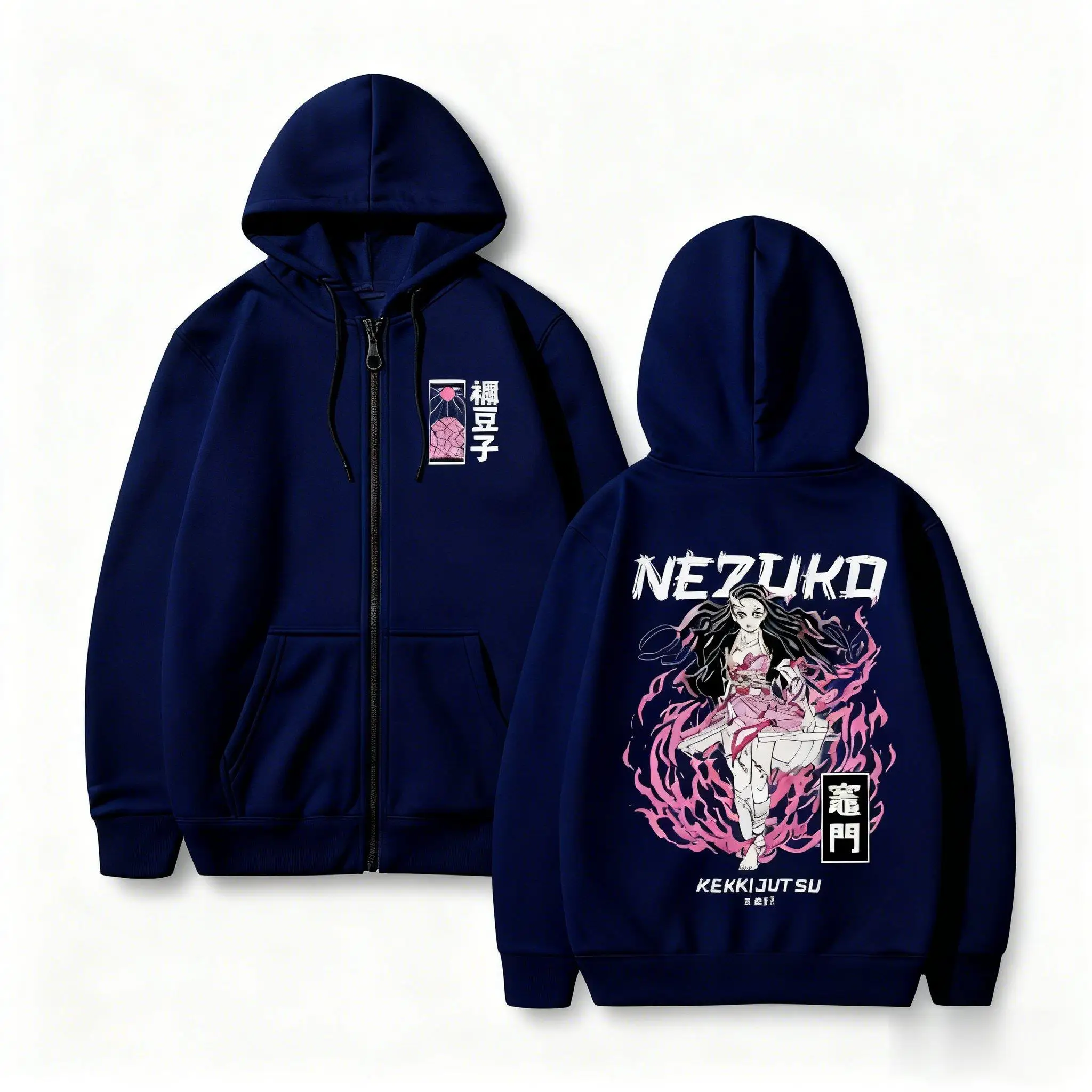 Nezuko Kimetsu No Yaiba Anime Hoodie Pullover Sweatshirt Men Women Zip Up Casual Streetwear Cosplay 2026 Autumn Winter Fashion