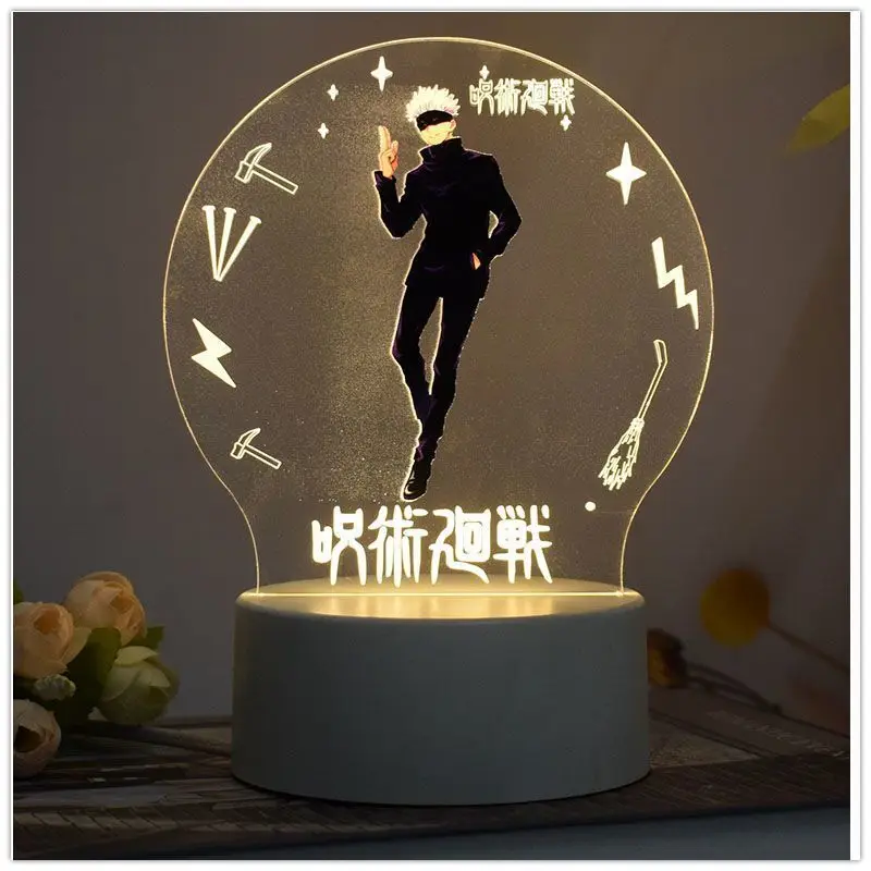 Jujutsu Kaisen 3D Night Light Anime Figure Satoru Gojo Itadori Yuji Fushiguro Megumi Cartoon Stand Table Lamp Kid Birthday Gift