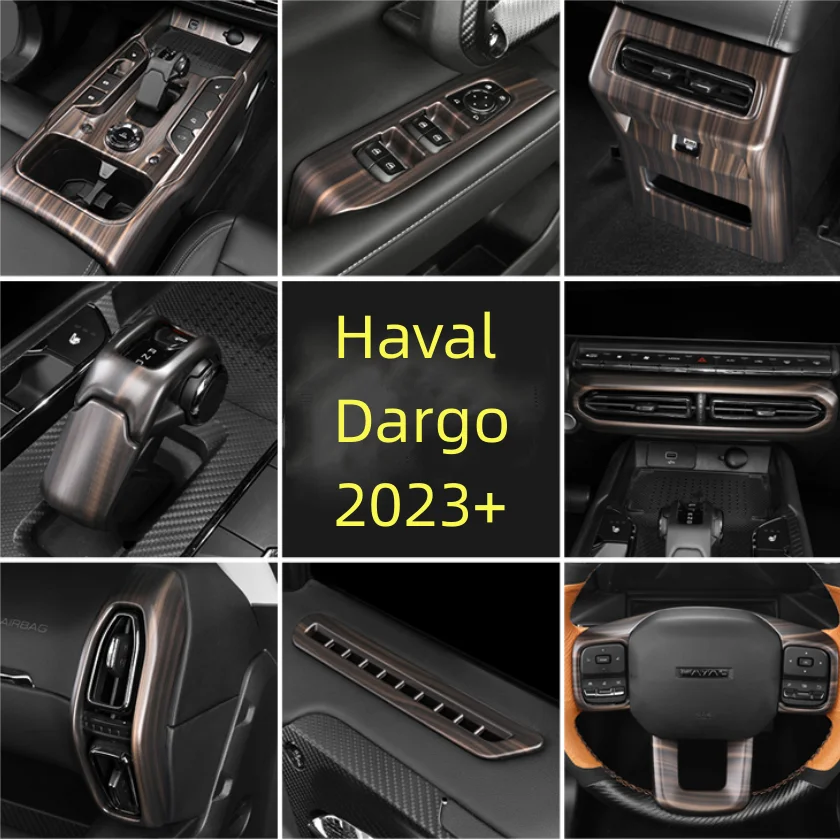 

For Haval Dargo 2th 2023 2024 Accessories LHD Center Control Gear Box Interior Details Cup Holder Cover AC Outlet Vent Decoratio