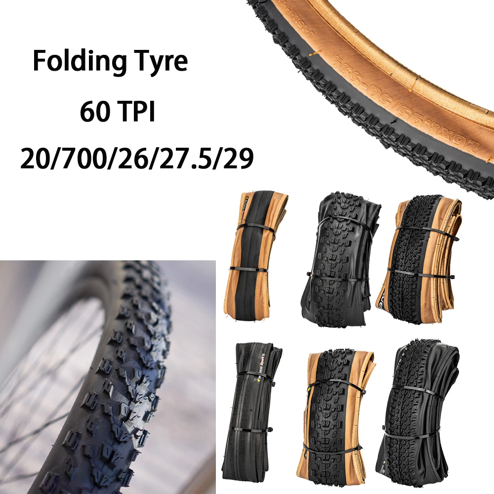 MTB Anti Puncture Durable Folding Bicycle Tyre Tires Riding Tyre High Performance 60TPI Puncture Resistant 29 2.2 27.5 26 20