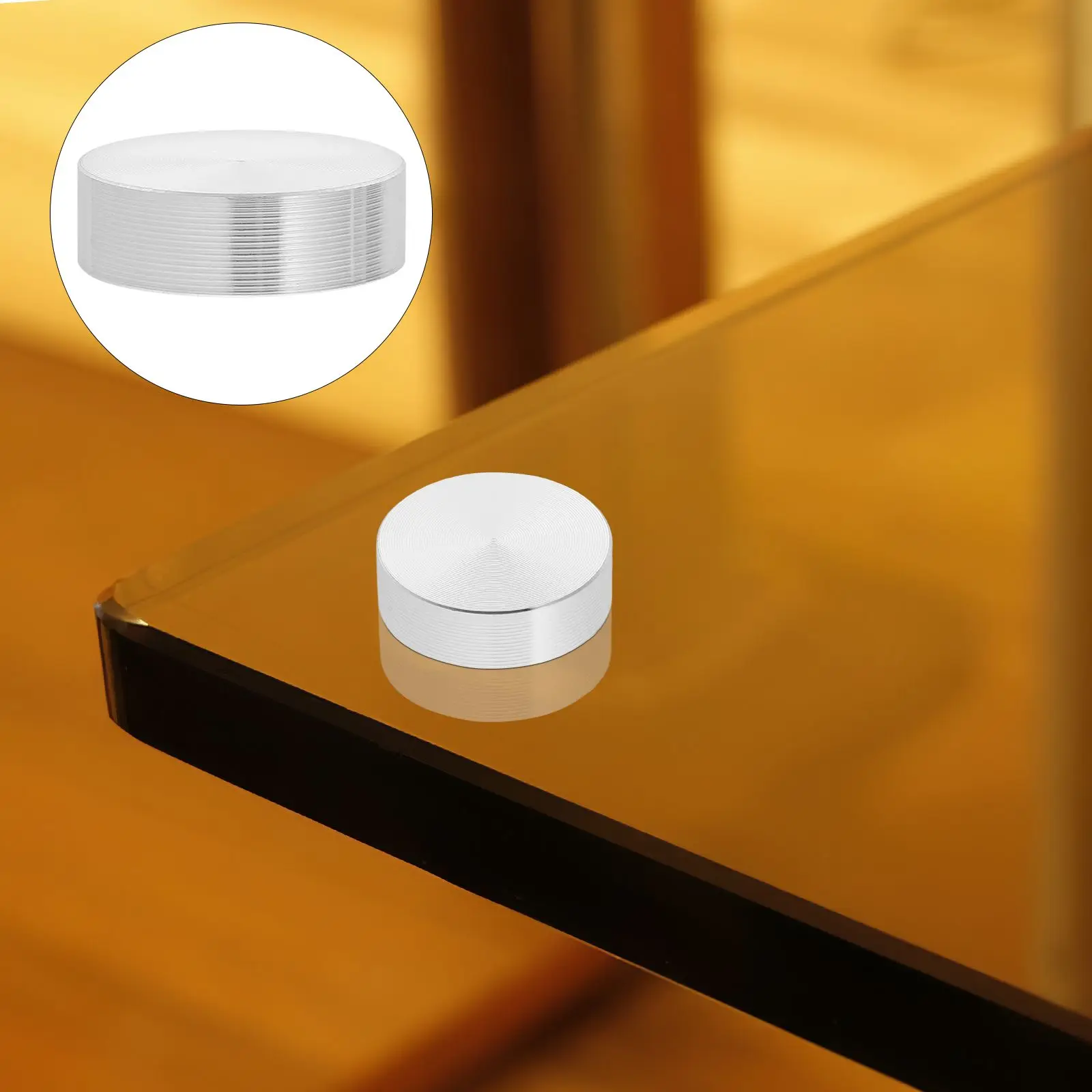 6 Pcs Disc Solid Aluminum Cake Circle Silver Discs Gasket Thick Glass Tops Adapter Table