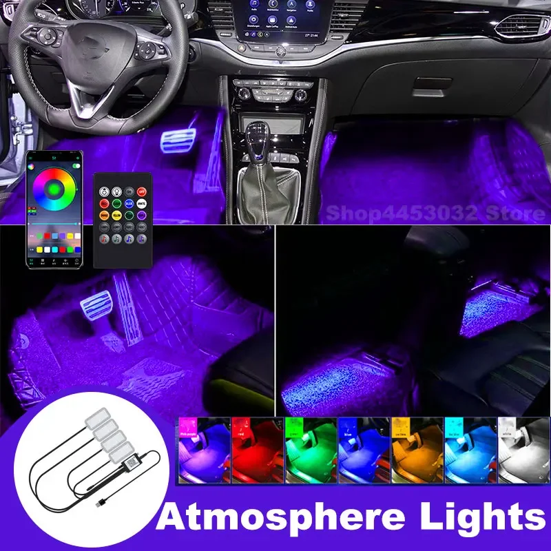 

Автомобильный музыкальный окружающий свет RGB 4 в 1, светодиодный для Opel Astra G H J K GTC Vectra B C GTS, беспроводное дистанционное приложение, USB-аксессуары