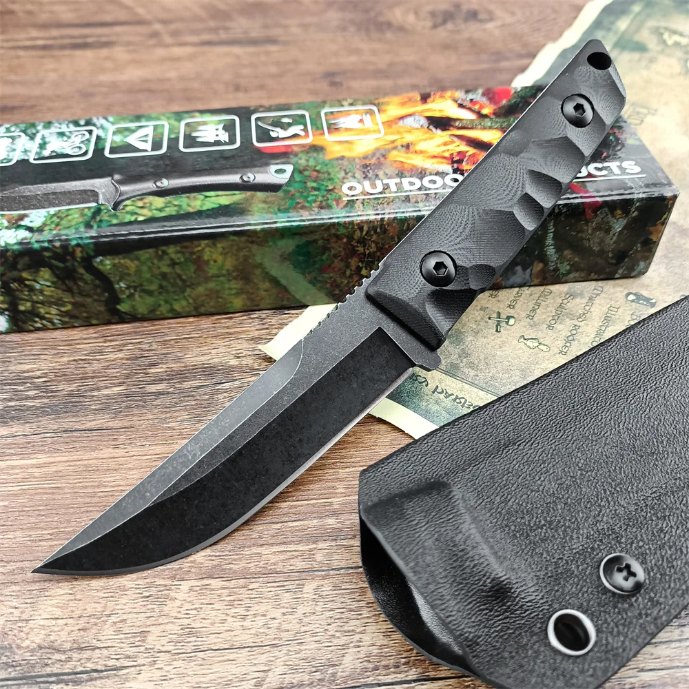 Military Survival Full Tang Fixed Knife 8Cr13mov Blade G10 Handle Outdoor Hunting Tactical Knives Camping Portable EDC Tool