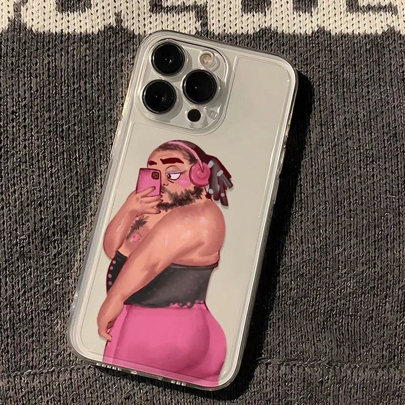 

funny fat boy shockproof phone case for iphone 17 pro max 16 plus 15 14 13 11 silicone back cover for iphone 12 pro xr xs x 8 7