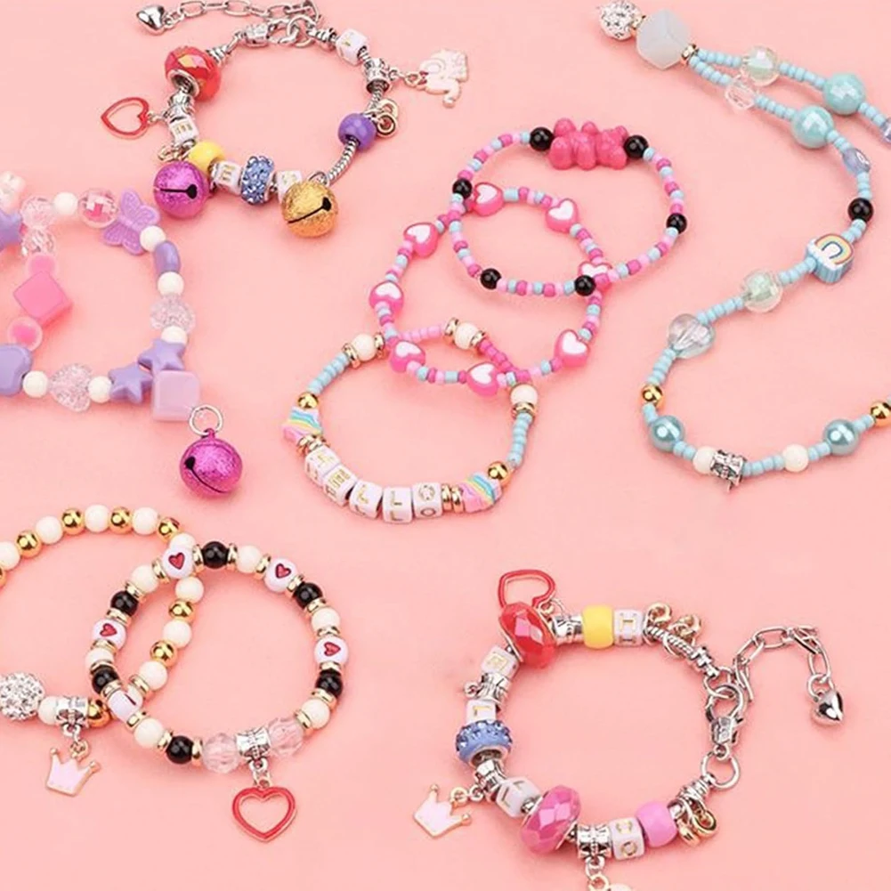 Charme pulseira fazendo kit diy charme pulseira kit meninas brinquedos pulseira fazendo kit aniversário presentes de natal para meninas idades 6-12