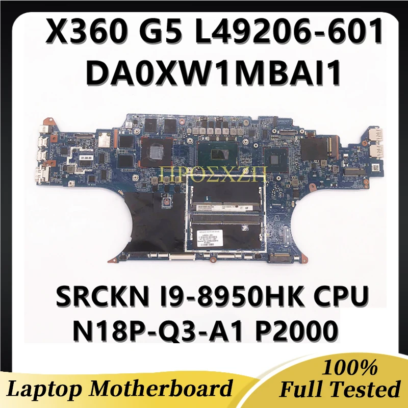 

L49206-601 L49206-001 L50791-601 For HP ZBOOK X360 G5 Laptop Motherboard DA0XW1MBAI1 W/ I9-8950HK CPU P2000 100% Full Tested OK