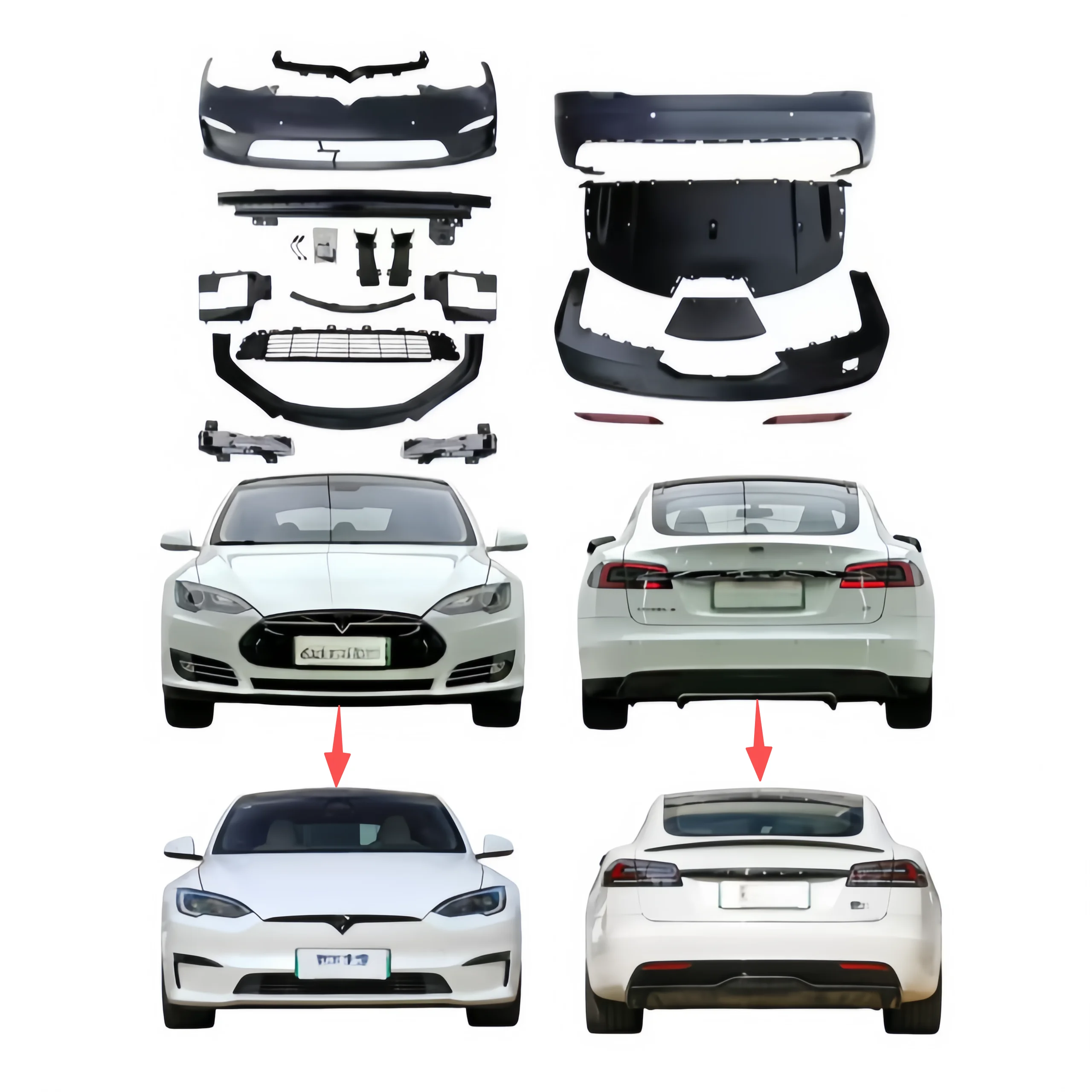 

For Tesla Model S Upgrades To New Model, 2014-2020 Upgrades To 2021 Latest Style, Suitable For Models Body Kit