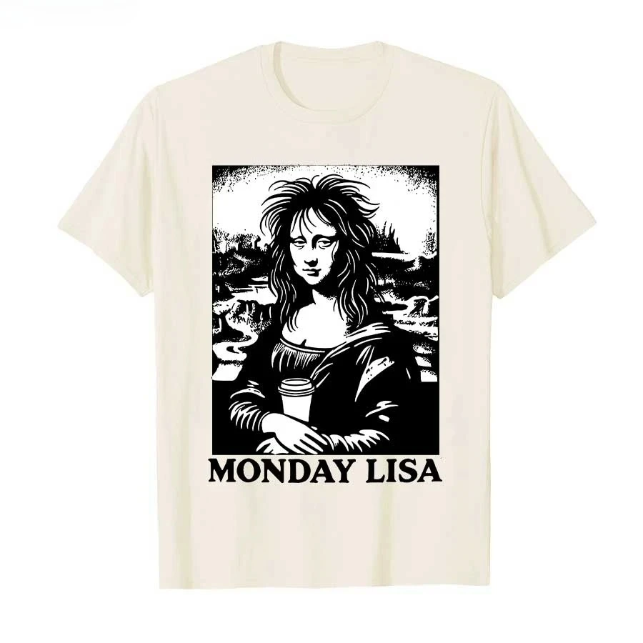 متعب فوضوي الشعر الاثنين ليزا القهوة عاشق جديد المرأة تي شيرت تي شيرت قصير الأكمام قمة الموضة الجرافيك تي شيرت شخصية Y2K