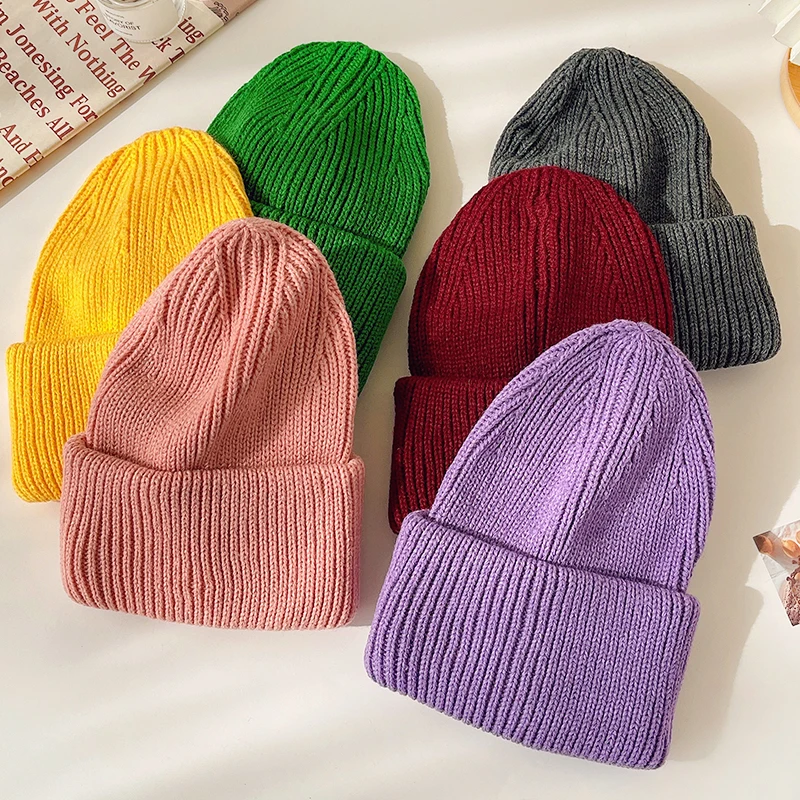 2022 Fashion Girl Soft Warm Fluffy Winter Hat for Women Angora Knitted Hat Skullies Beanies Female Bonnet Female Knit Cap