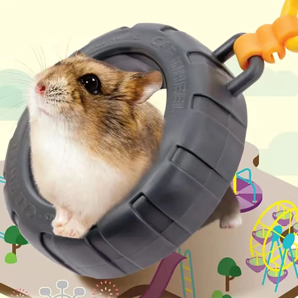 Hamster Tire Swing Bear Mouse Toy Happy Hour Flywheel Syrian Swing Toy