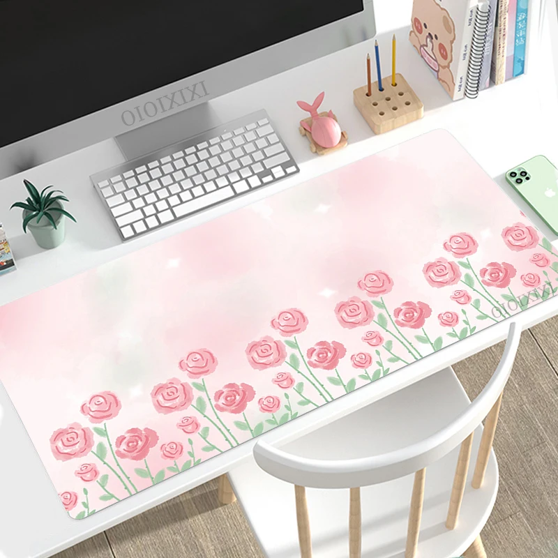 

Cute Aesthetic Kawaii Oil Painting Mouse Pad Gamer XL Large Custom Mousepad XXL Playmat Office Soft Gaming laptop Table Mat