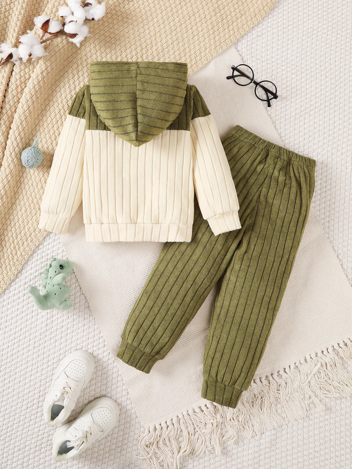 2Pcs Baby Boys Clothes Outfit Autumn Hoodie Long Sleeve Sweatshirt + Drawstring Pants For 1-5 Years Toddler Casual Clothing Set