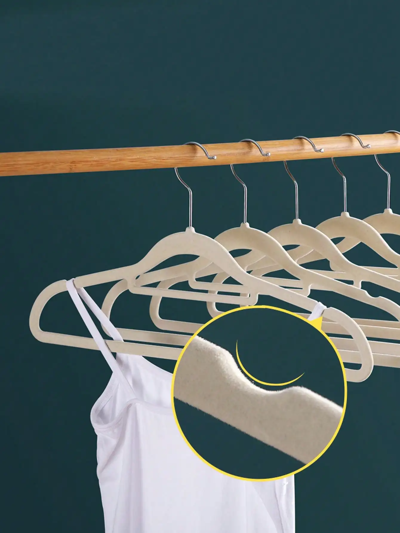 10/20PCS Fleece Non-Slip Hangers: Thickened Non-Marking Pants Racks for Wardrobe Space Organization