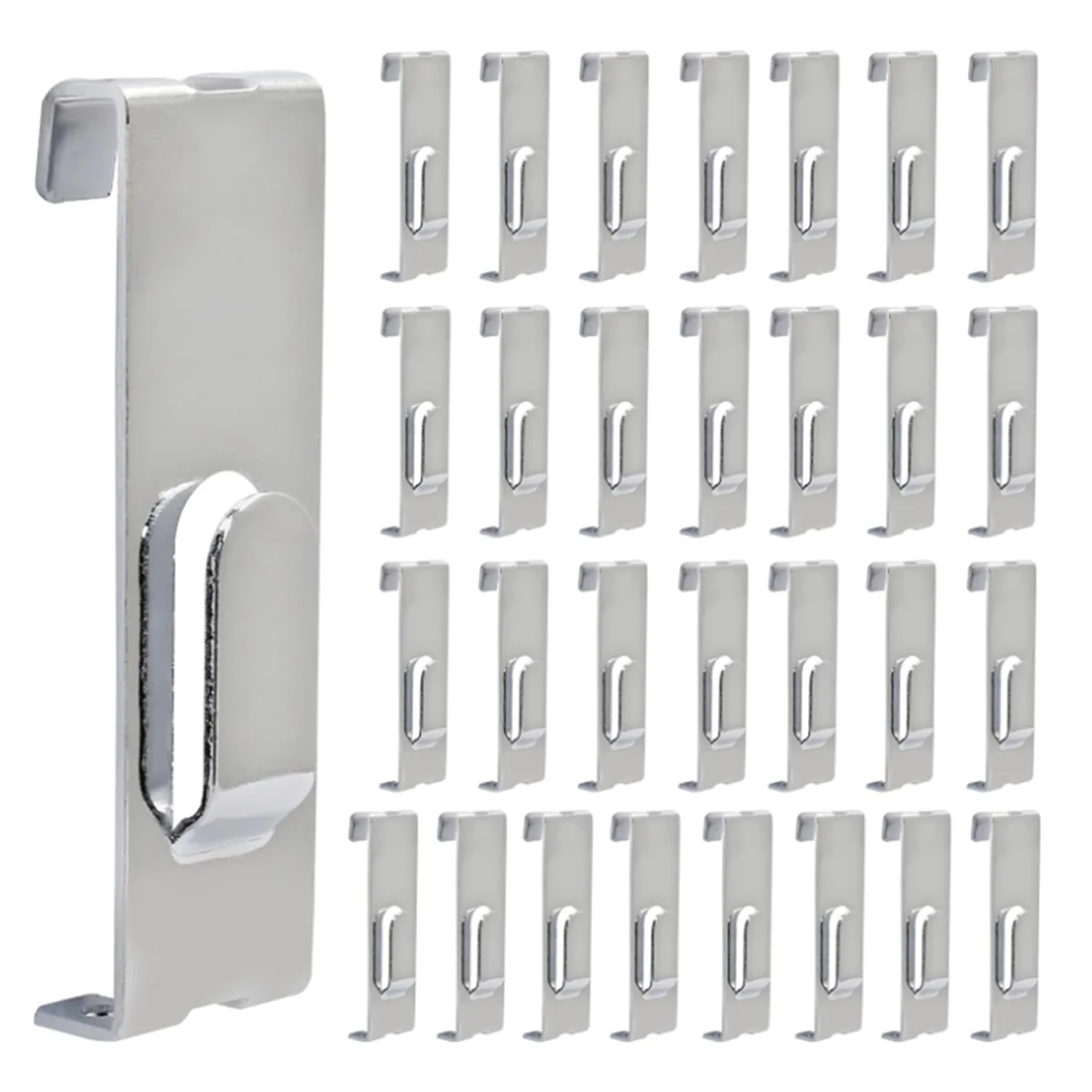 30Pc Gridwall Hooks Hangers,Grid Panel Hooks Grid Wall Hook Grid Wall Accessories Wire Grid Hook Grid Shelf Hooks Silver