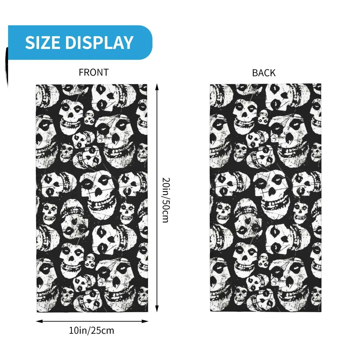 The Misfits Skull Rock Band Bandana Cool Bicycle Mask Hiking Camping Sun Protection Balaclava Custom Soft Bike Face Cover Mask