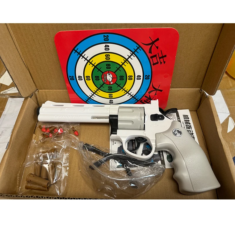 Pistola de juguete de balas de dardo suave para niños y adultos, Arma de juguete con lanzador automático mecánico, ZP5 357