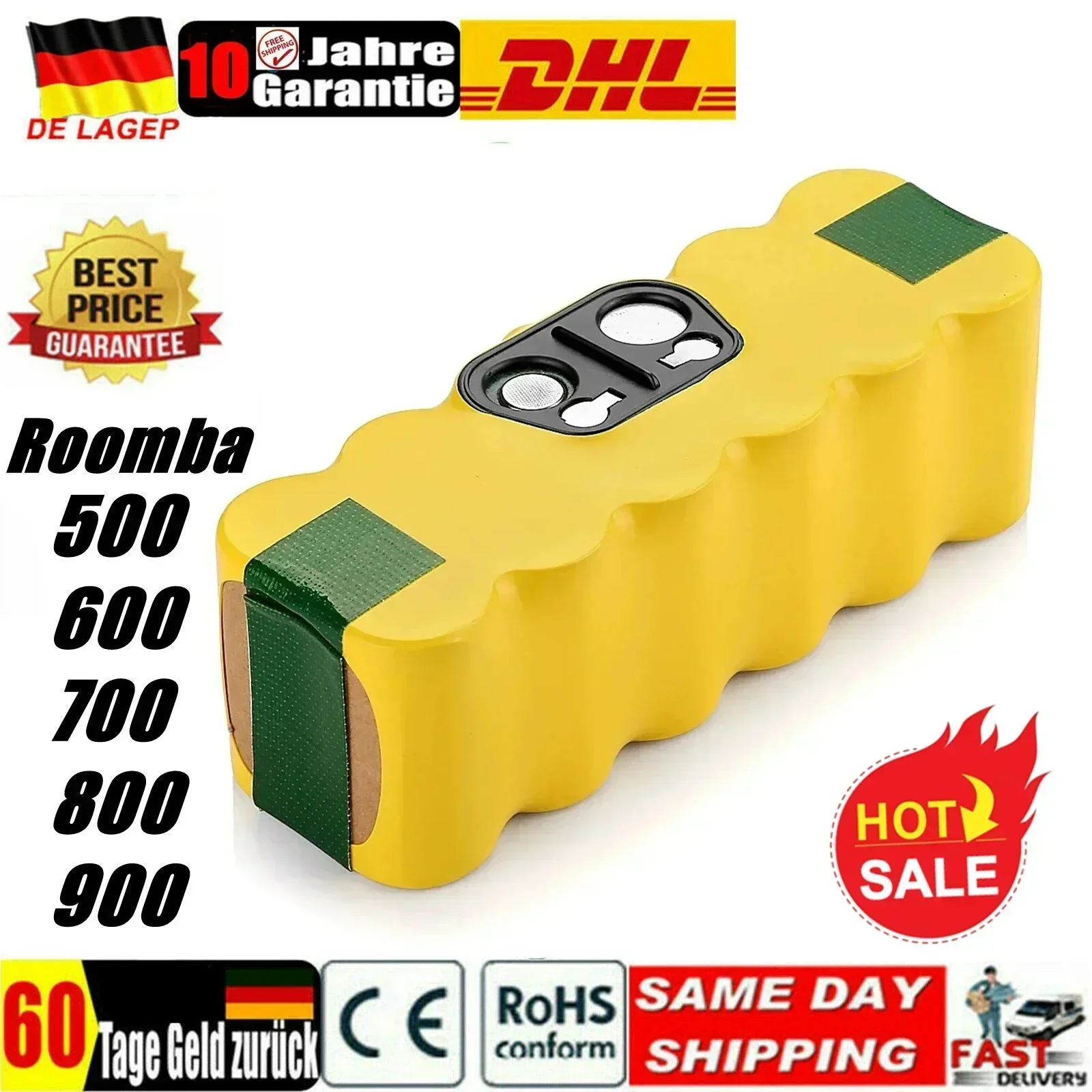 

Original 14.4V 12800Mah Vacuum Cleaner Battery for Irobot Roomba 500 600 700 800 900 Series 14.4 V 620 650 770 780 580 Batteries