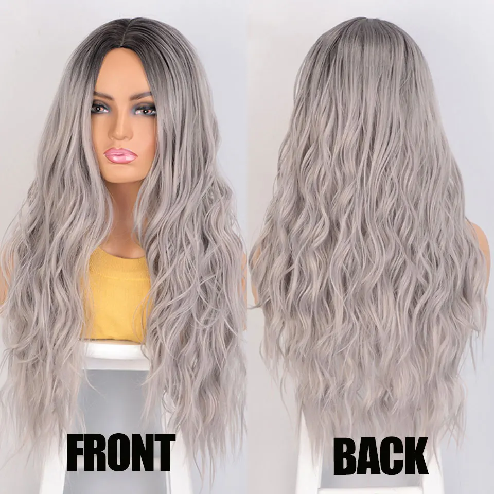 Synthetic Wig High Quality Wavy Cosplay Wig White Wig Glueless Wig  Natural Hairline 180% Wigs For Black Women Fashion Hair