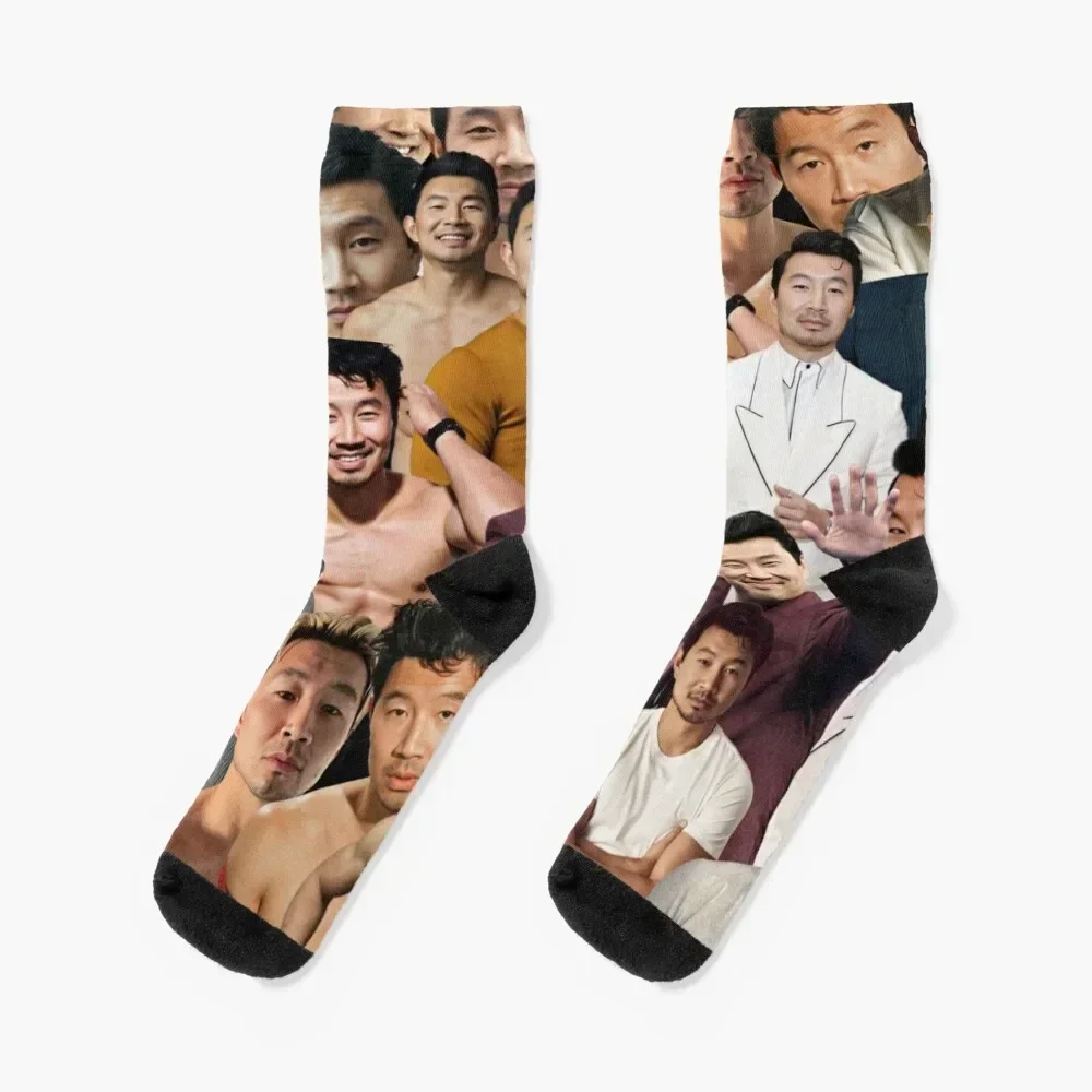 

simu liu photo collage Socks compression Sports ankle Designer Man Socks Women's