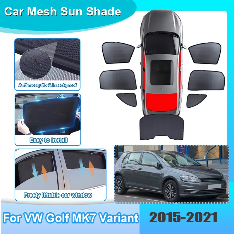 

Car Window Sunshade For Volkswagen VW Golf MK7 Variant 2015-2021 Visor Mesh Anti-UV Windshield Frame Curtain Auto Accessories