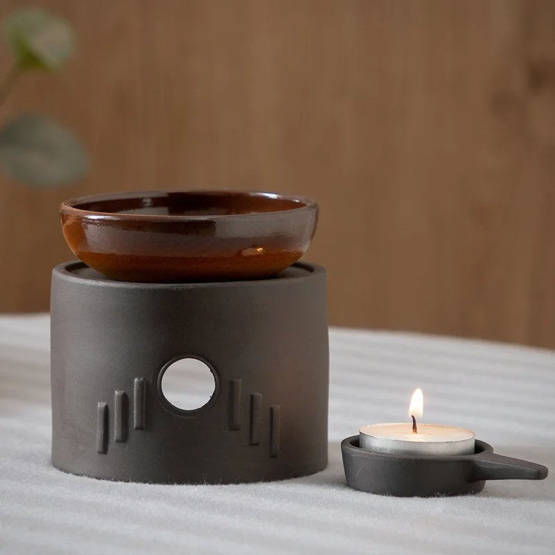 Restore 3-in-1 Duftöllampe, Räuchergefäß, Zinnober-Kerzenhalter, 100ml Japanischer Teewärmer, Reed-Diffusor-Ofen