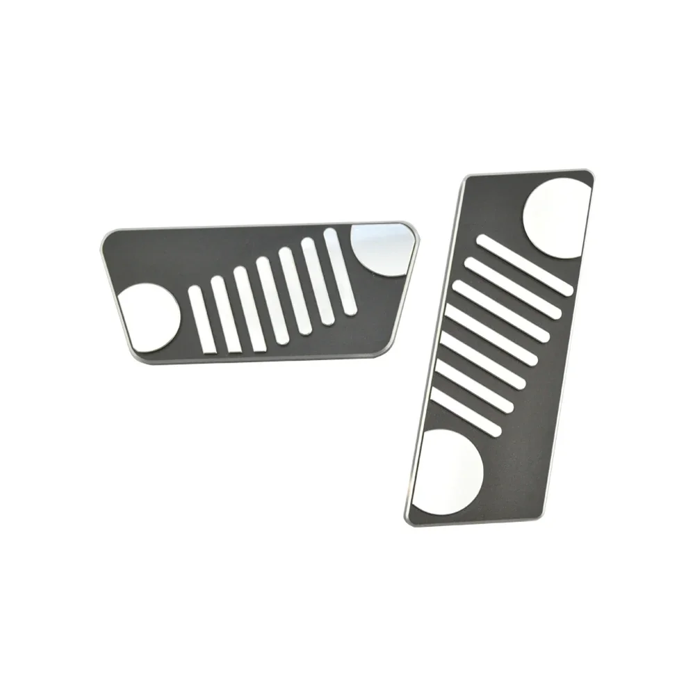 

SXMA J199 Fuel Brake Pedals Cover Trim 2pcs Black Aluminum Alloy JL Grill Style Accelerate Pedal For Jeep Wrangler JK 07+