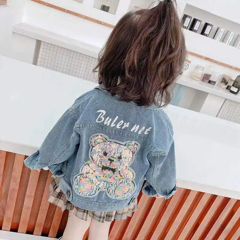 

Kids Girls Spring New Girls Coat Girls Baby Denim Girls Coat Spring and Autumn Fashion Childrens Clothing Girls Top