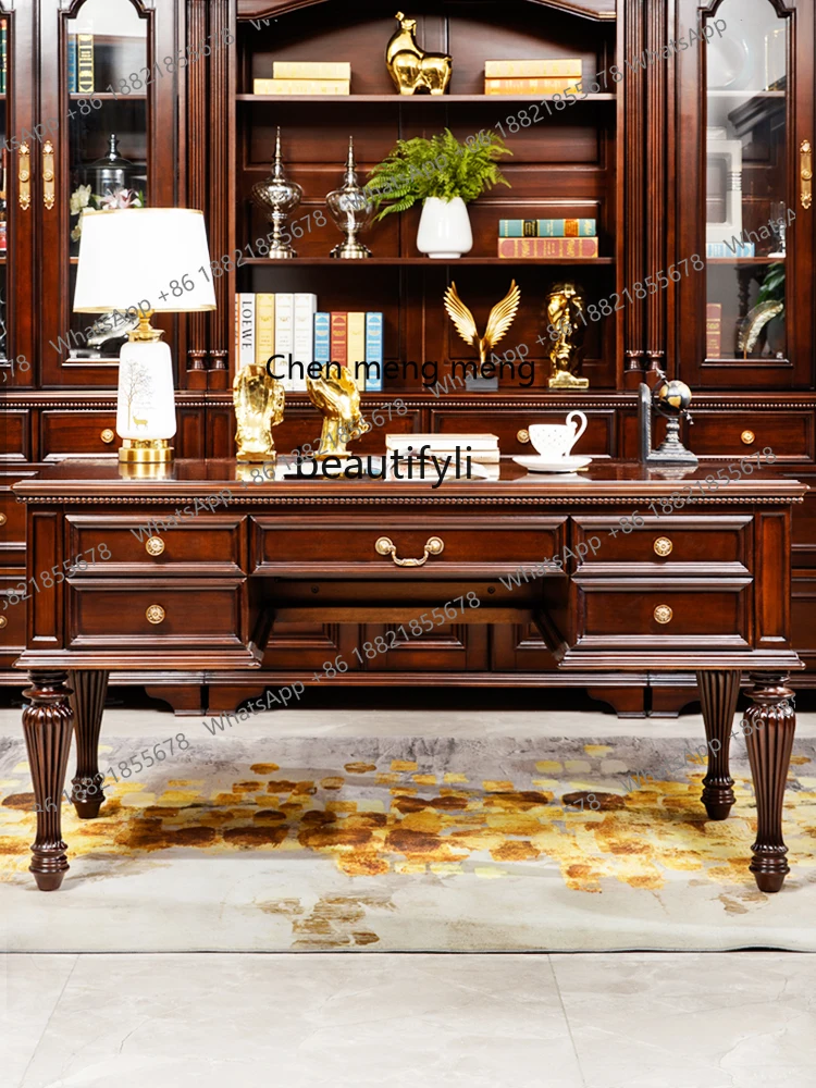 

High-end American solid wood desk cherry wood all solid wood computer desk 1.5 meters computer desk study furniture