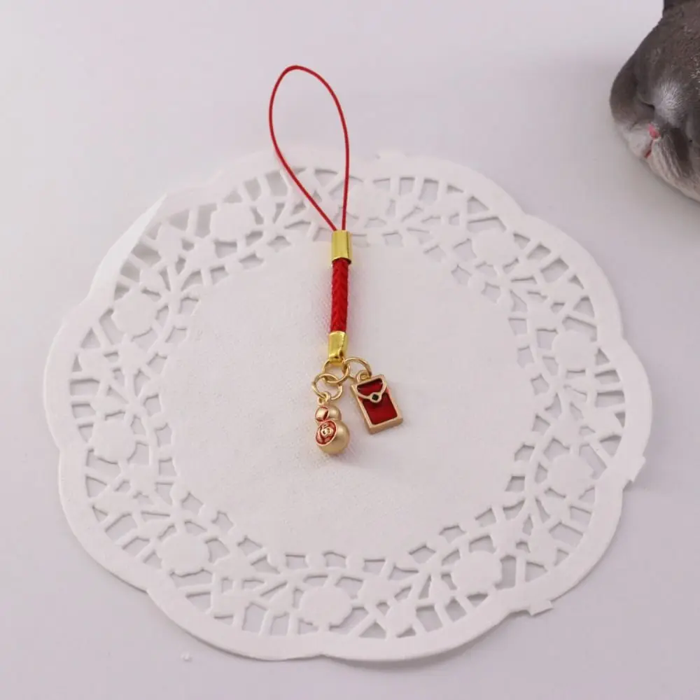 Chinese Style Koi Phone Chain Good Luck Key Strap Koi Phone Lanyard Braid Anti-lost Lucky Cat Phone Strap U Disk
