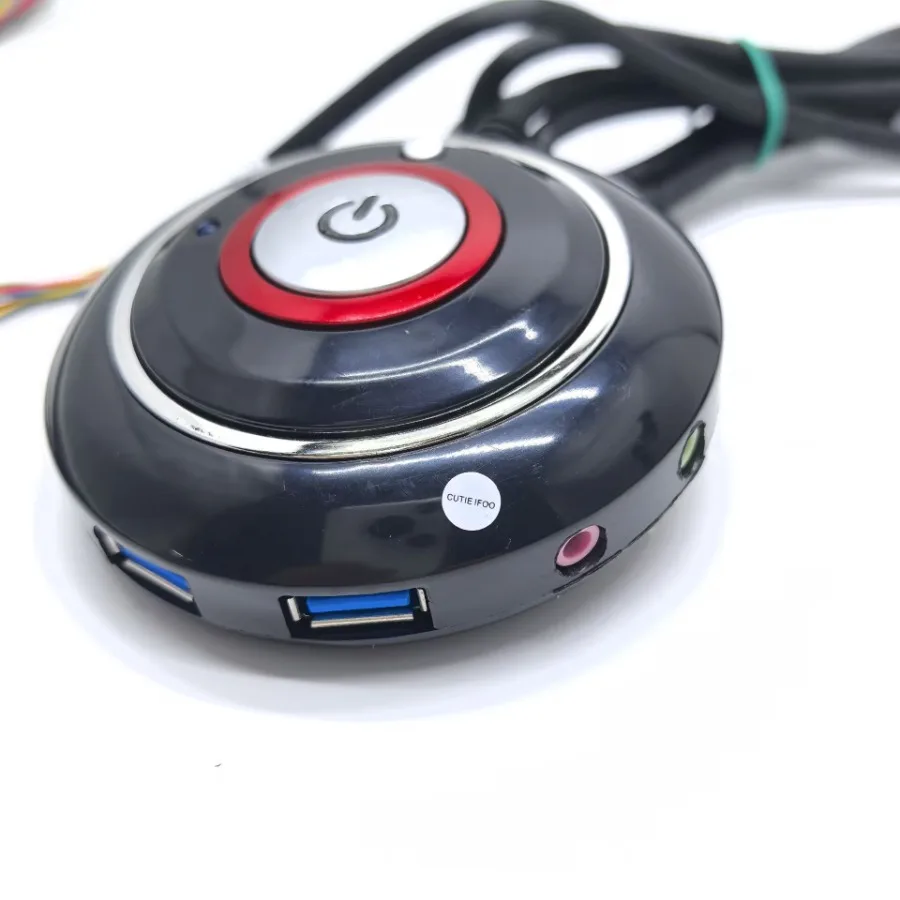 コンピュータ電源リセットケーブル デスクトップオンオフスイッチボタン LEDステータスライト マイク マイクヘッドセット 2ポートUSBオーディオマウントブラケット