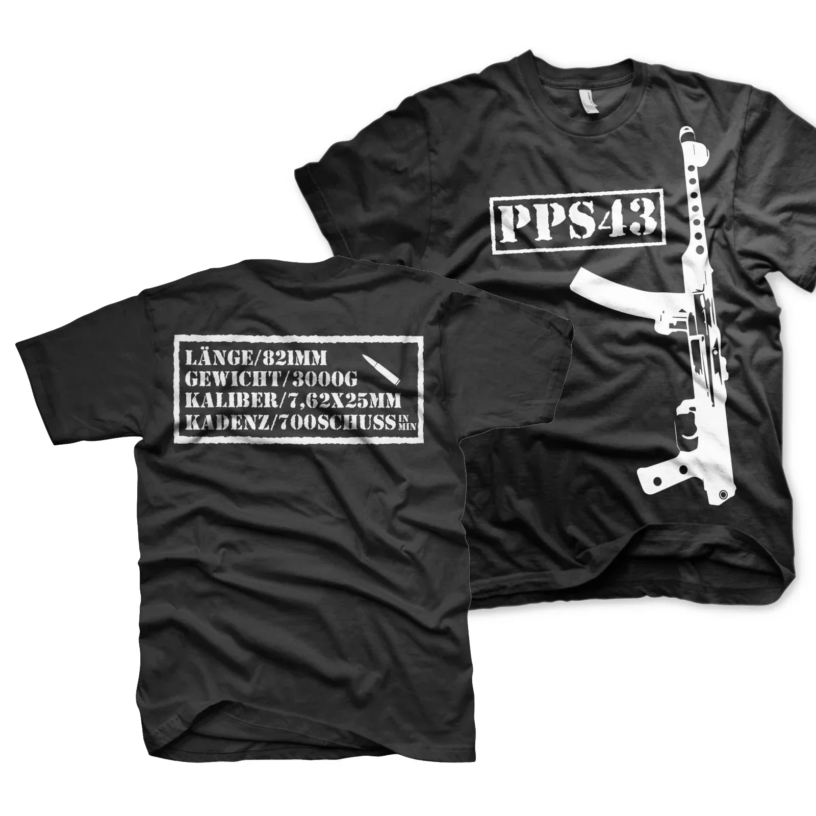 

WWII Soviet Red Army Weapons PPS-43 Submachine Gun T Shirt. Short Sleeve 100% Cotton Casual T-shirts Loose Top Size S-3XL