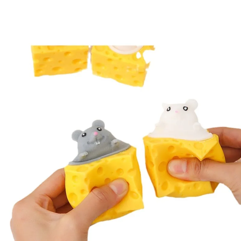 Kaasmuis Stress Relief Cup – Knijpspeeltje voor frustratie, grappige Kaas Eekhoorn Mok, Whack-a-Mole Prank Stress Speelgoed