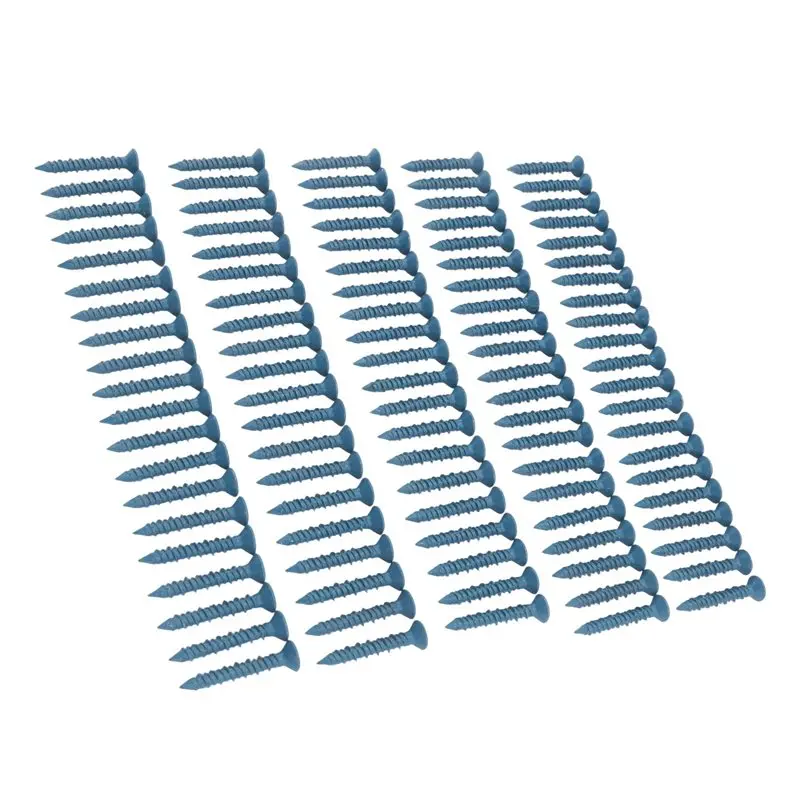 

Набор из 100 шт. анкерных винтов с синим плоским алмазным наконечником Phillips 3/16 x 1-1/4 дюйма для крепления к каменной кладке, комплект-B61B