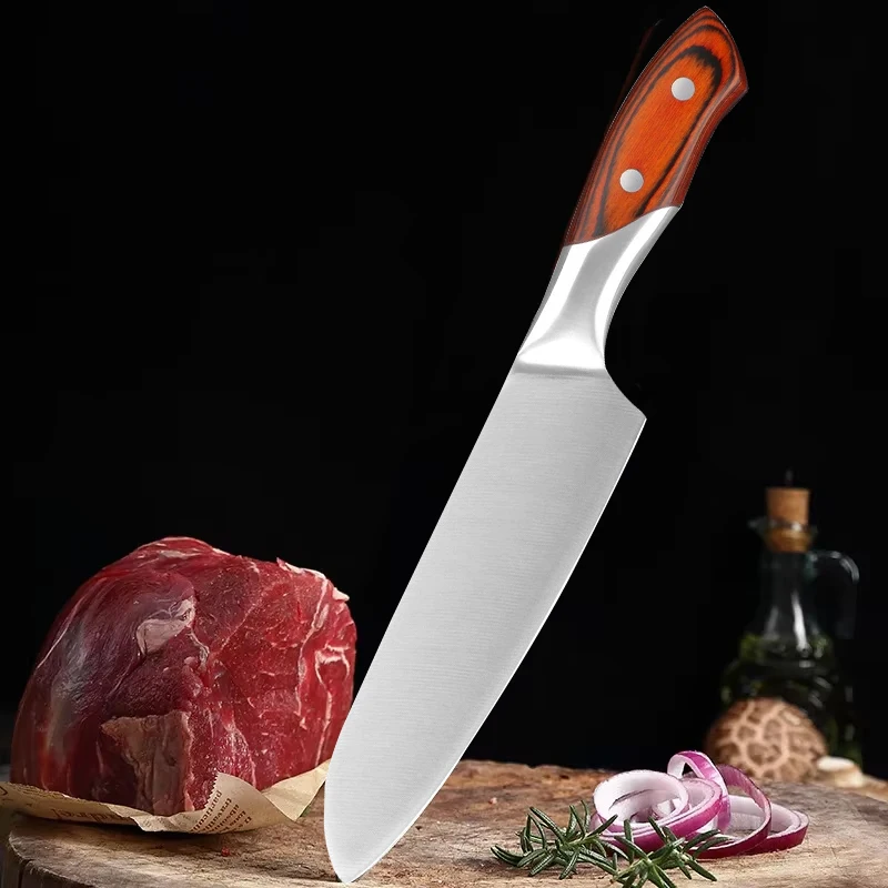 

High-end Seiko stainless steel multi-purpose knife Imitation wood handle sharp Chef's knife Kitchen accessories Cooking knife