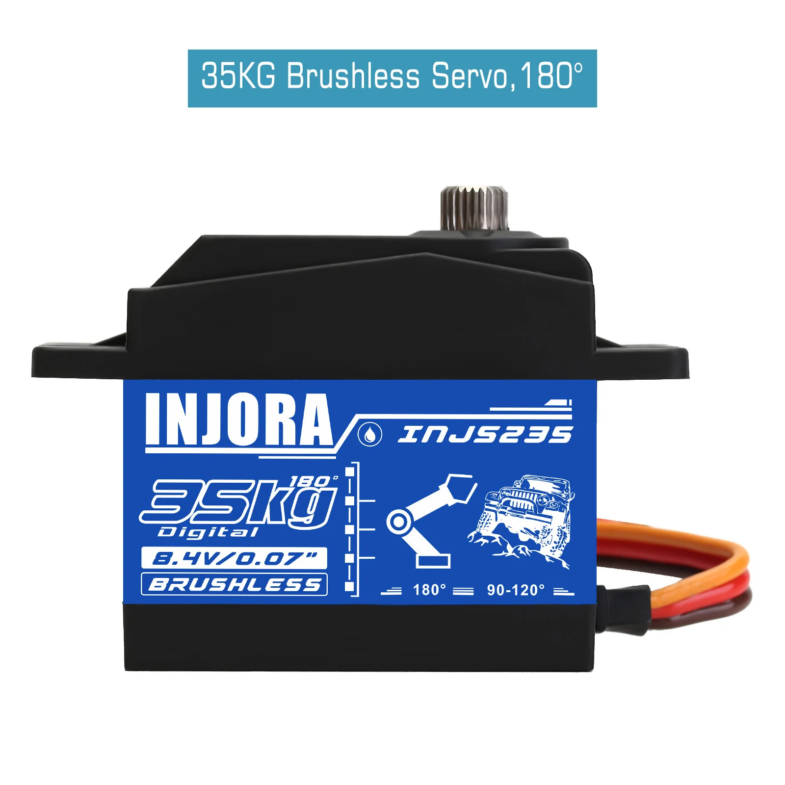 INJORA INJS235 35KG Waterproof Brushless Servo High Voltage Metal Gear Large Torque Digital Servo For 1:10 1:8 RC Car Model