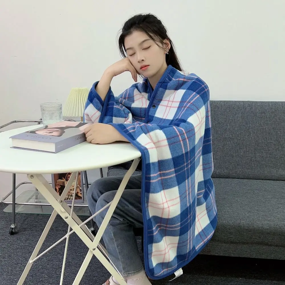 

Плед для взрослых, носимое одеяло, утепленная домашняя шаль с пуговицами, полиэстеровое фланелевое одеяло для спальни