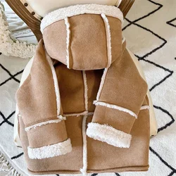 Ragazzi cappotto giacca di cotone frangivento capispalla 2024 marrone inverno autunno addensare caldo sci regalo di natale abbigliamento per bambini