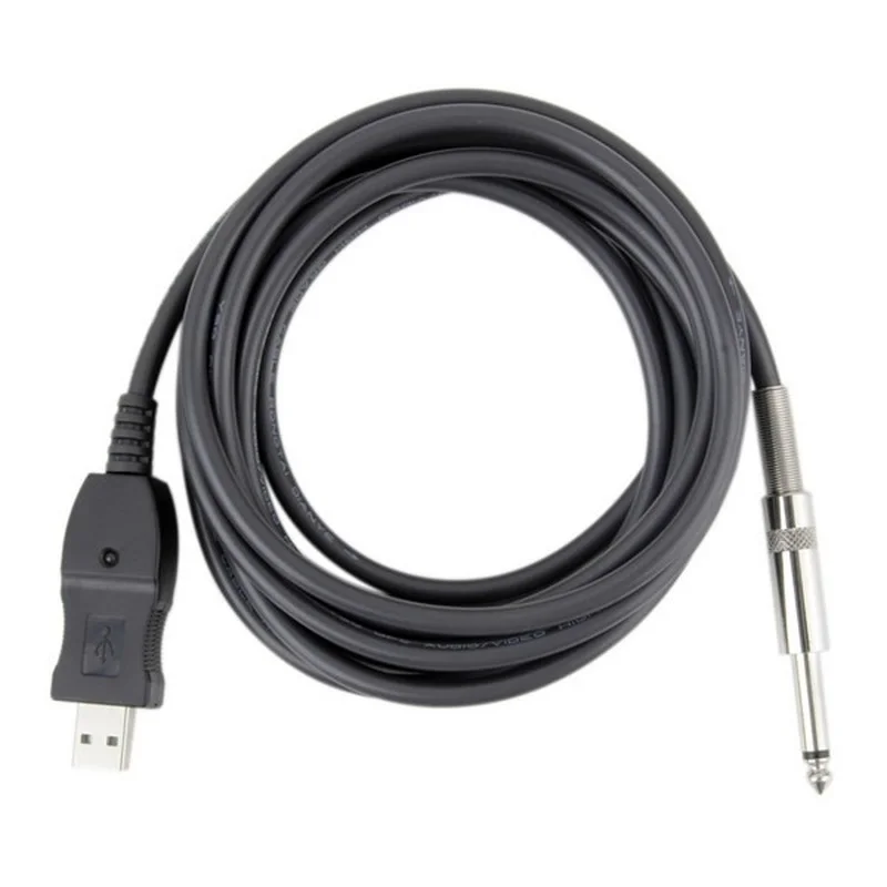 1PCS 3m computer laptop USB to XLR microphone guitar 6.3 cable 6.5 to USB guitar cable connection