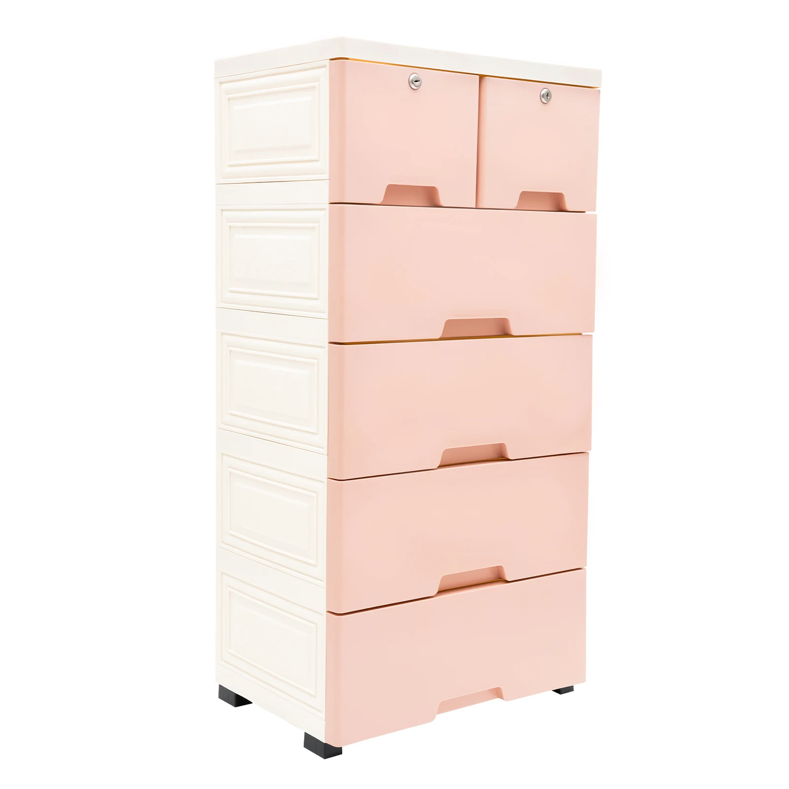 Plastic Storage Cabinet Tower Closet Organizer Dresser Drawers with Wheels for Bedroom