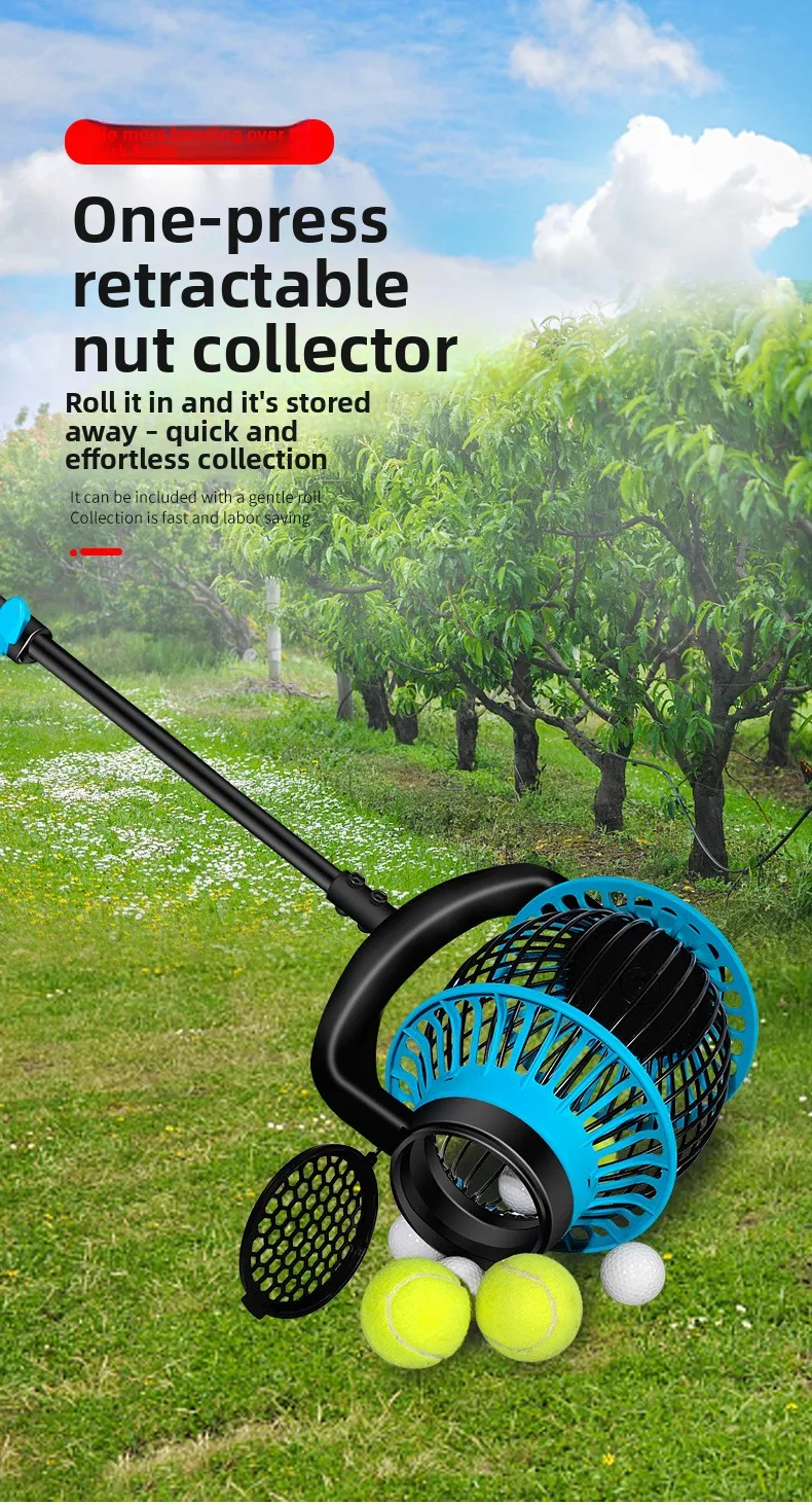 

Orchard Tools Aluminum Alloy Telescopic Rod Nut Collector Chestnut Walnut Apple Picker Fruit Picker