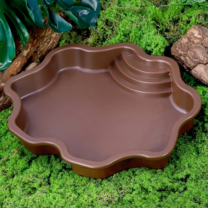 Semi-aquatic Turtle Water Basin Climbing Pet Soaking Tub Moisturising Turtle Decorative Supplies Aquascape Ornaments