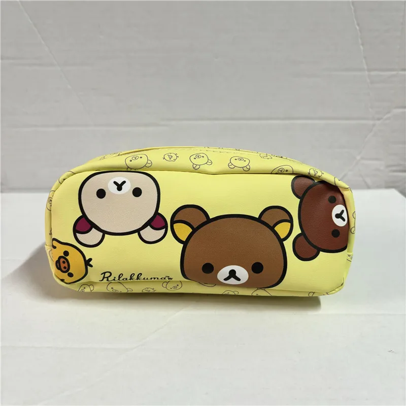 New Cute Rilakkuma Bear bambini bambini PU Pencil Bags Case Girls Make up Cosmetic Bag per le donne