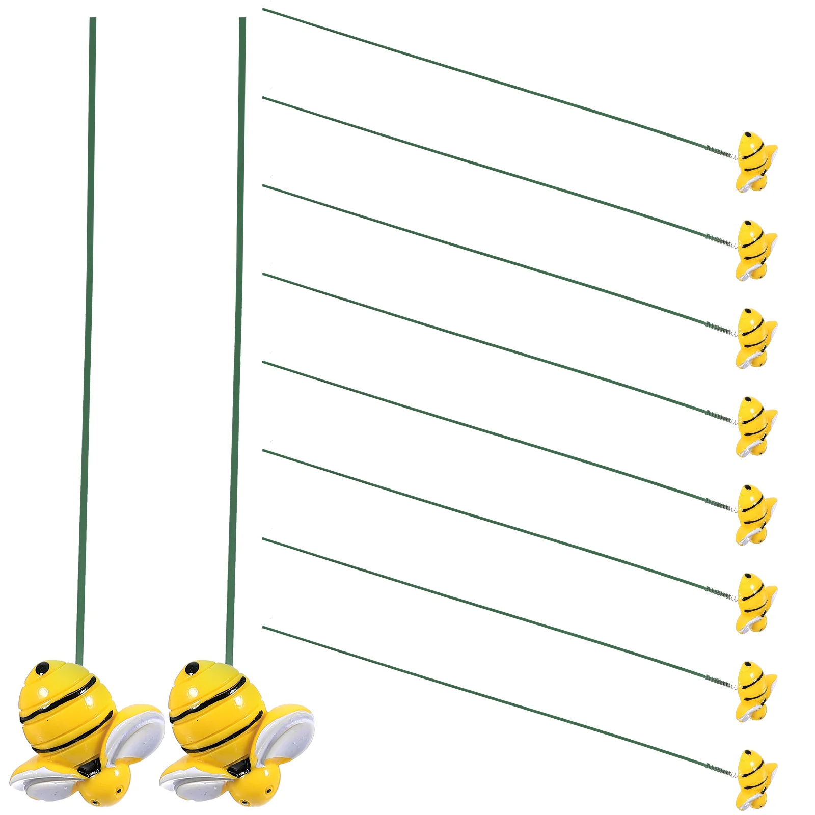 10 Pcs Cartoon Bee Garden Decor Stakes Metal Plastic Planter Pot Stick Yard Sign Outdoor Patio Decoration Iron Vivid