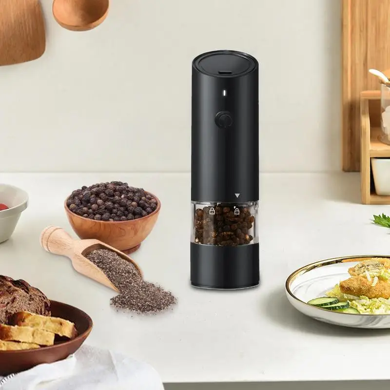 Salt And Pepper Mill Automatic Pepper And Salt Mills With LED Light Electric Adjustable Coarseness Pepper Grinder For BBQ