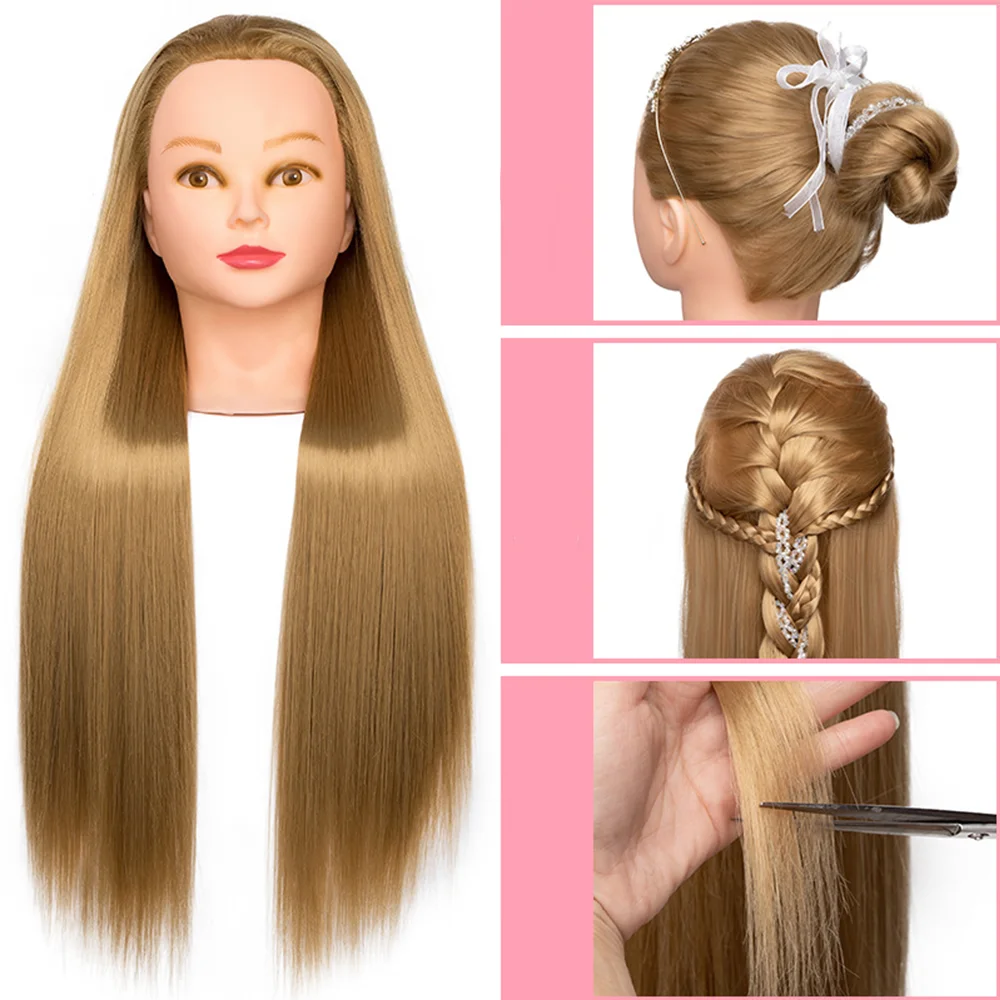 20inch 95% Human Hair Mannequin Heads With For Hair Training Styling Solon Hairdresser Dummy Doll Heads For Practice Hairstyles