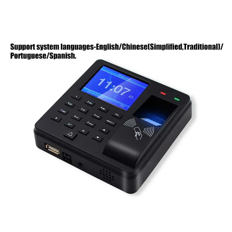 

-A42U Access Control Attendance Machine Fingerprint/Password/ID Card Identification With 2.4-Inch Screen Employee Recorder Easy