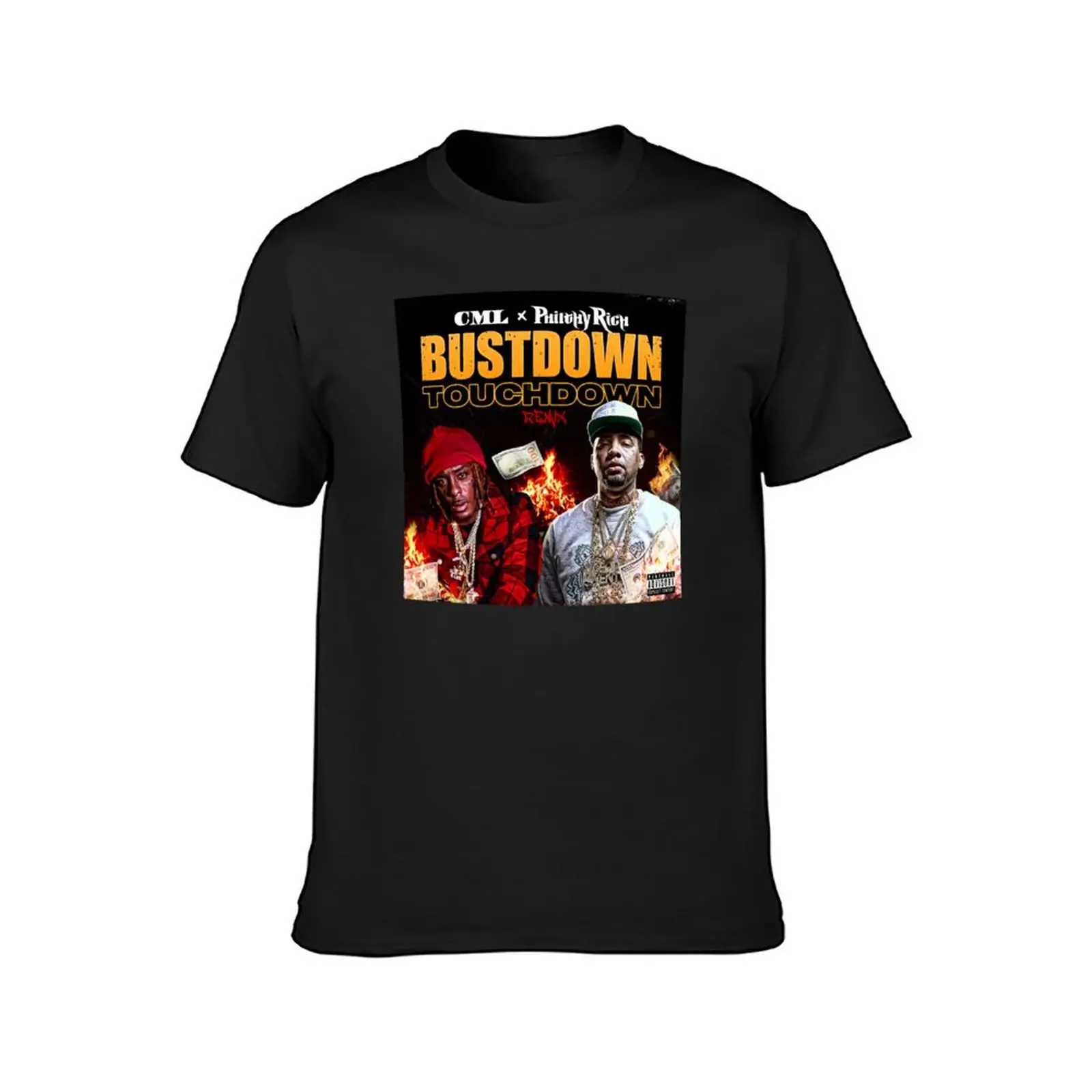 CML ''BUSTDOWN TOUCHDOWN'' (remix) ft. PHILTHY RICH MERCS T-Shirt graphics anime t shirt for men