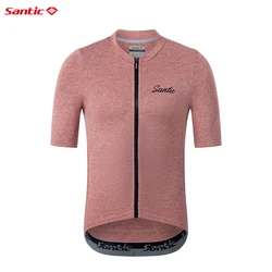 Santic New Cycling Jerseys 남성용 여름 사이클링 반소매 탑 로드 사이클 소프트 땀 흡수 자전거 탑 포켓 포함 WM24C02246